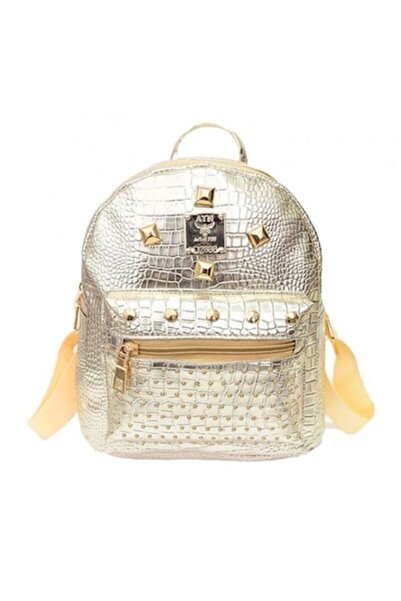 Zamo Ghiozdan Dama, Zamo®, Detroit, Piele Ecologica Reptila, cu Tinte, Auriu