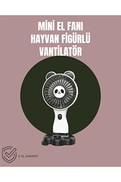 shopwave Hayvan Figürlü Mini El Fanı – USB Şarjlı Sessiz Vantilatör
