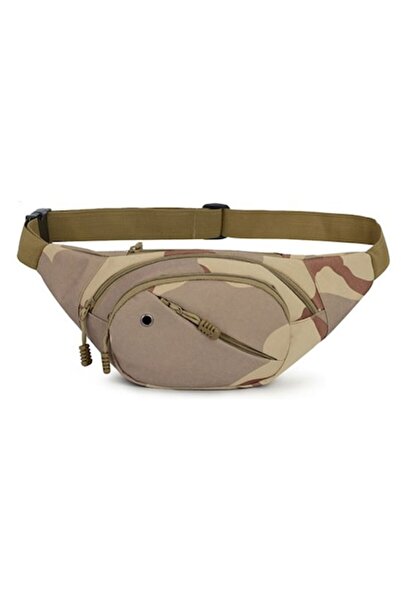 Zamo Sport Waist Bag, Zamo®, Waterproof Material, Adjustable Waist, 4 Zippers, Camouflage Cream Multicam