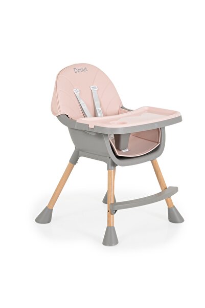 Moni 2 in 1 Donut baby high chair, with washable cover, 5-point harness and double tray, Powder Pink