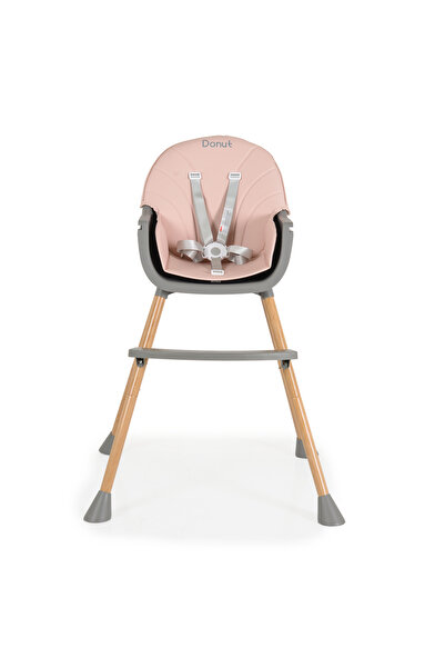 Moni 2 in 1 Donut baby high chair, with washable cover, 5-point harness and double tray, Powder Pink
