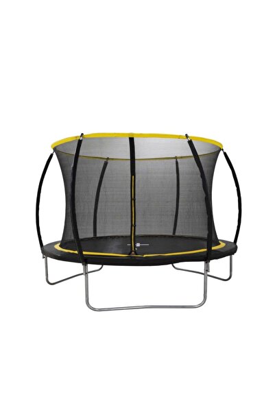 DUNLOP Children's trampoline, Dunlop, protective net with zipper, dimensions 244x200 cm, black/yellow