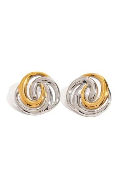 Generic Silver and Gold Circular Earrings