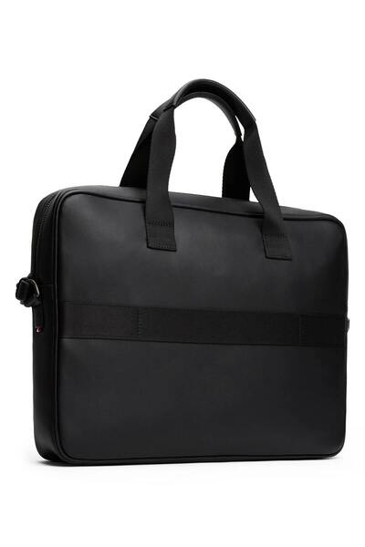 Tommy Hilfiger Black Men's Laptop Bag Th Monogram Computer Bag