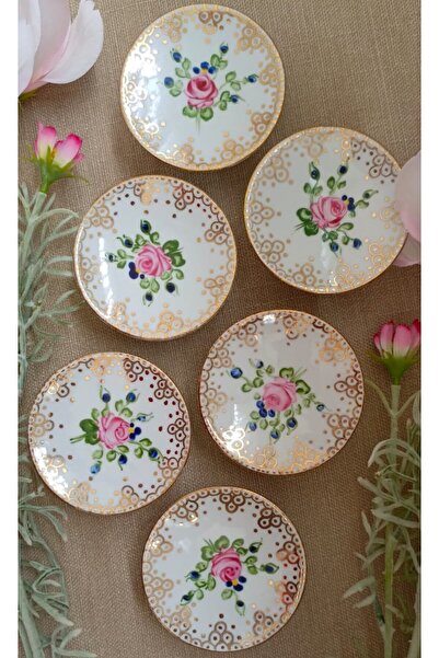 BY.RAYKA PORSELEN El Dekor Porcelain Hand Painted 6-Piece Stand for Lokmalu Foods