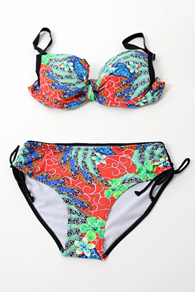 hazelin Жіночий чорний різнокольоровий бікіні-комплект з високою талією HZL24...