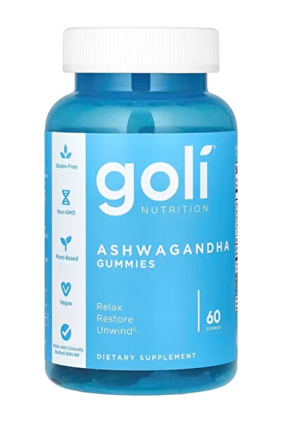 GOLİ التغذية، علكات الأشواغاندا، 60 علكة