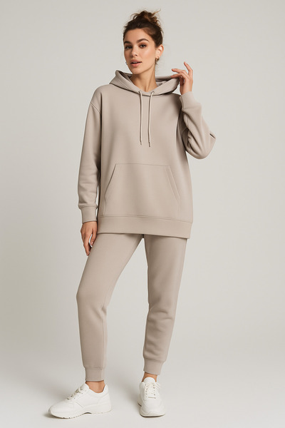 Rich Set de trening cu glugă oversize bej pentru femei