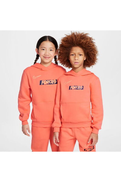 Nike Erling Haaland Club Fleece Hoodie Kids Orange Sweatshirt