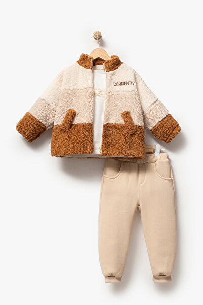 Jikko Baby Welsoft Ceketli 3'lü Erkek Bebek Takım 8168