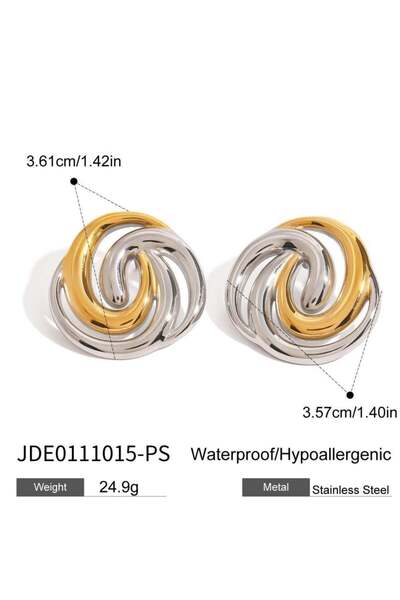 Generic Silver and Gold Circular Earrings