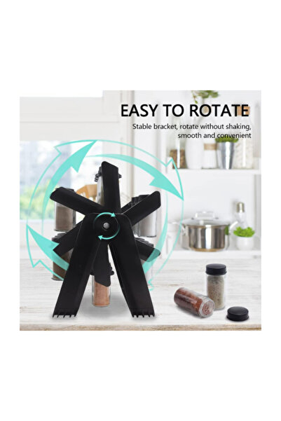 Bonjour Spice Jar Rack Set with Rotating Stand – 18-Piece Airtight Seasoning Containers for Kitchen Storage