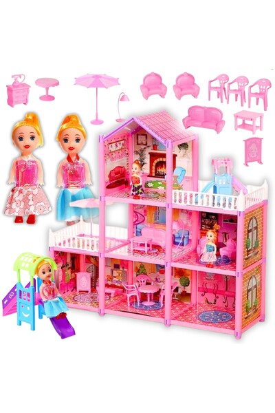 Other Set de accesorii pentru casă de păpuși cu 129 de piese, cadou de vilă r...