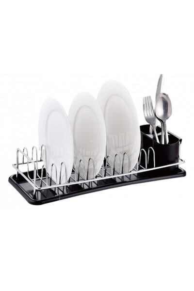 rosberg Uscător de vase R53000M, 41,5x17,5x9,5 cm, Tavă detașabilă, Crom/negru