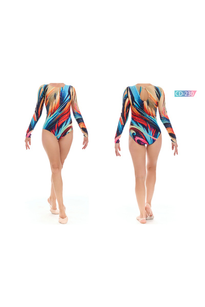 Rhytmine CD-230 Baskılı Cimnastik Mayo