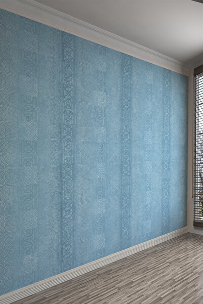 dreamwall Mavi Vintage Osmanlı DesenTek Parça Tekstil Duvar Kağıdı –