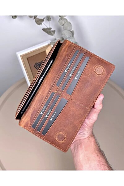 Fil Deri Portfolio with Phone Compartment Genuine Leather Piece Design 2128