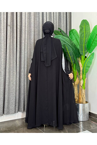 Bilenler Stone Work Detailed Cape Dress Set 2 Pieces
