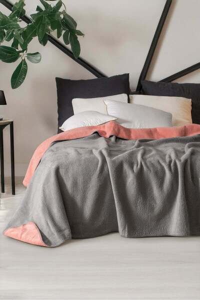 BELENAY HOME Curled Double-Sided Shepherd's Stitch Blanket Double Size 180X220 cm