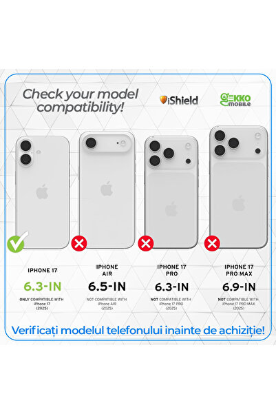 iShield Husa Clear pentru iPhone 17, din silicon, Slim 2mm, decupaje camere, porturi si butoane, Transparent