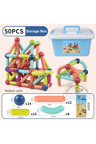 Choice7 50pc storage box Magnetic Constructor Blocks Set Toys for Kids Magnet Stick Rod Building Blocks Mont