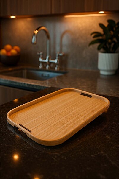Bambuland Set of 3 Bamboo Oval Trays - Natural Wooden Serving Tray