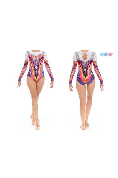 Rhytmine CD-234 Baskılı Cimnastik Mayo