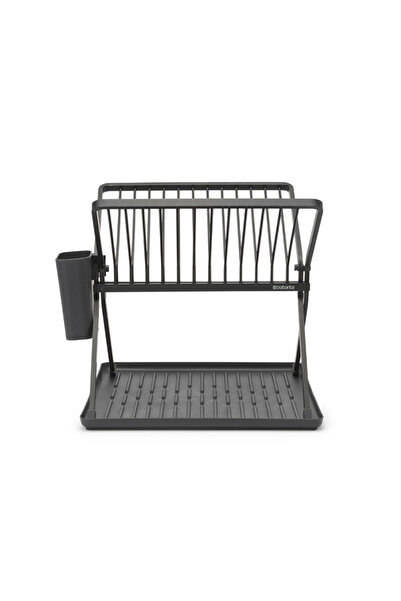 Brabantia SinkSide 1004153 Foldable Dish Dryer, Cutlery Rack, Corrosion Resistant, Dark Gray
