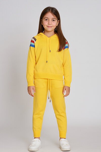 Minora Унисекс комплект с качулка и ленти в жълто