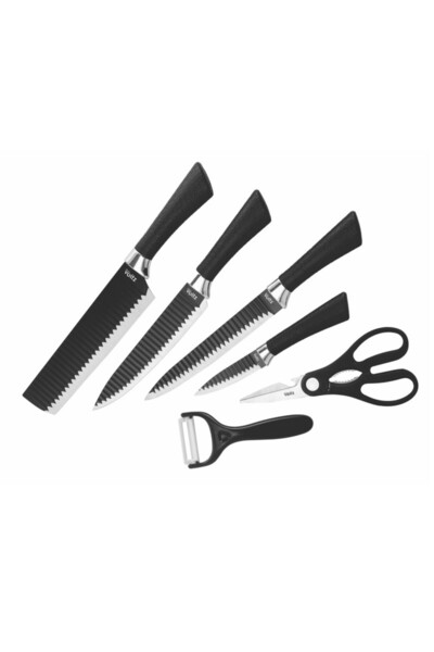 Voltz Oliver OV51633E6G Steel Knife Set, 6 pieces, Scissors, Magnetic box, Black