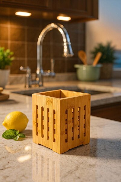Bambuland Bamboo Kitchen Utensil Holder and Cutlery Organizer