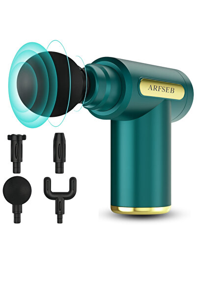 Arfseb 4 Başlıklı, Uzun Pil Ömürlü , Taşınabilir Masaj Tabancası – Yeşil