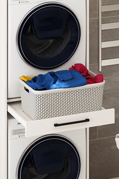 Avmpark Mila Banyo Dolabı Kirli Dolabı + Çamaşır ve Kurutma Makinesi Dolabı Aytaşı