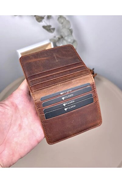 Fil Deri Γνήσιο δερμάτινο μαγνητικό θήκη για κάρτες 2116