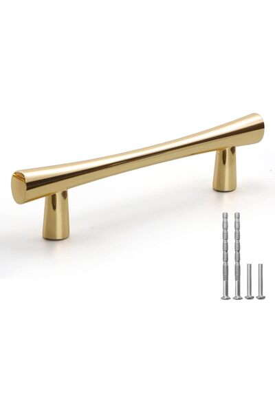 BYFULYAGUN Set 5 manere mobila, auriu lucios, 96mm, manere sertare si usi dulap, comode, sifonier