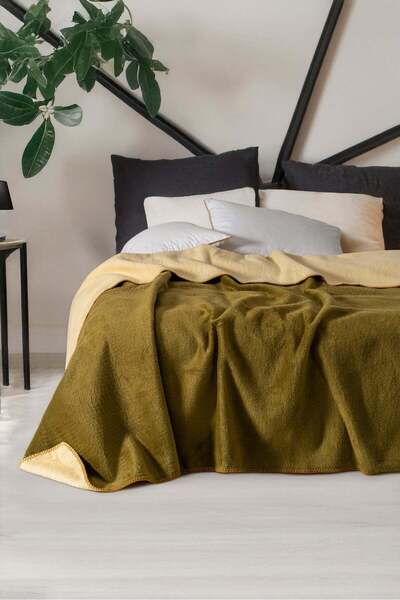 BELENAY HOME Curled Double-Sided Shepherd's Stitch Blanket Double Size 180X220 cm