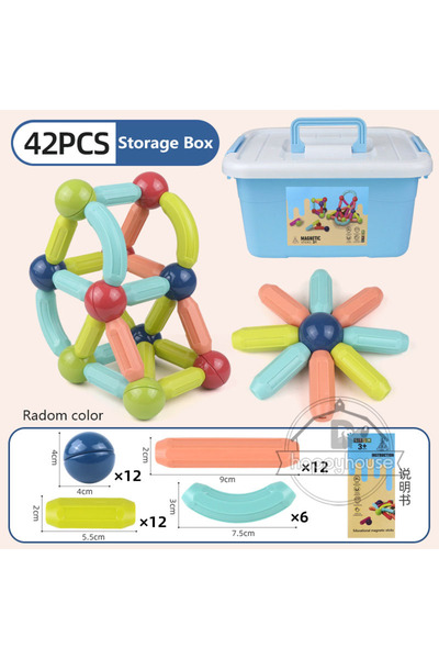Choice5 42pcs storage box Magnetic Constructor Blocks Set Toys for Kids Magnet Stick Rod Building Blocks Mon