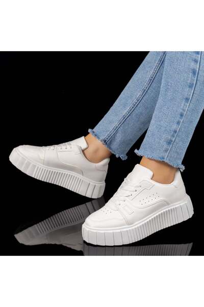 BMoD Women's white sneakers with thick soles MOD05870