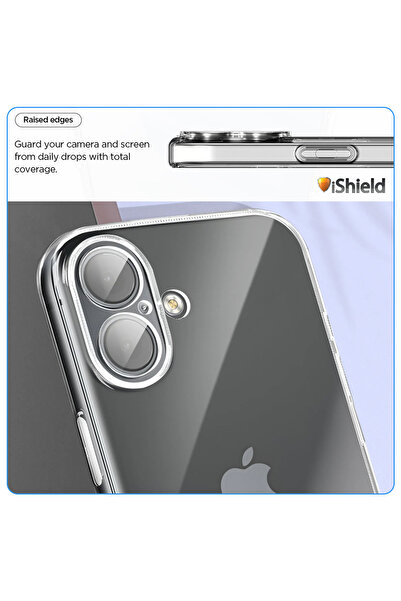 iShield Husa Clear pentru iPhone 17, din silicon, Slim 2mm, decupaje camere, porturi si butoane, Transparent