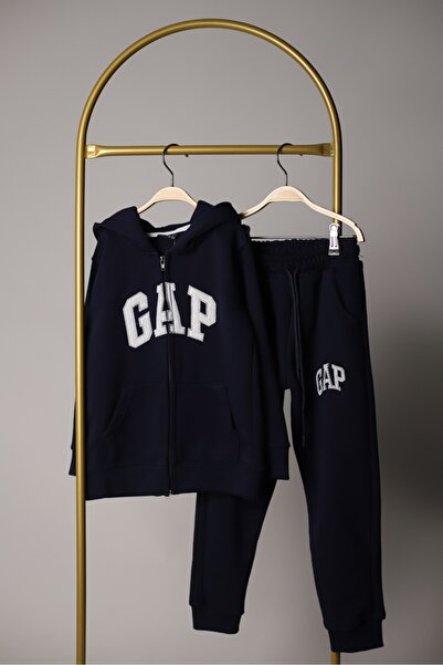 Karan Kids Boy's Navy Blue Hooded Top and Bottom Set