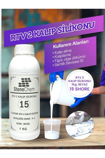 stonechem Yüksek Kalite 1. Sınıf RTV 2 Kalıp Silikonu 1 KG BEYAZ 15 SHORE