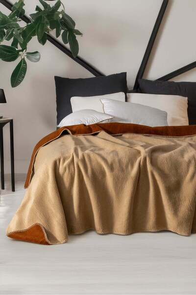 BELENAY HOME Curled Double-Sided Shepherd's Stitch Blanket Single Size 150X200 cm