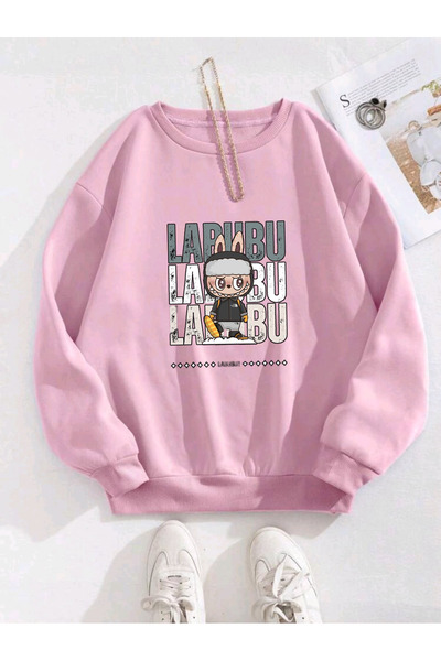 FAVORİST Labubu Sweatshirt Unisex Cotton Ribbed