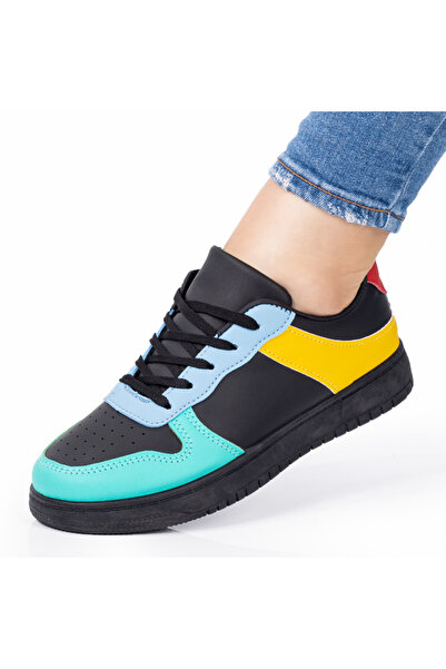 BMoD Women's black and green sneakers MOD03446