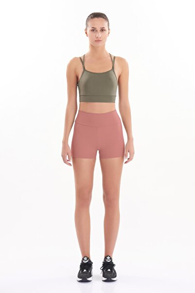 josejuan Mini pantaloni scurți sport pentru femei Boxer cu talie înaltă, strâns, roz