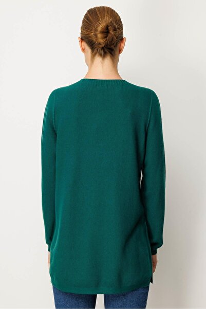 Desen Triko Women's Knitwear Side Slit Rice Knit Sweater Ö.Başı