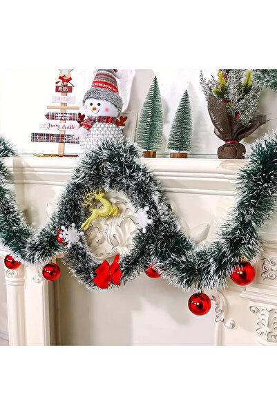 Other Christmas tree garland like a real one, thick XXL chain, green and white, 6 m thick