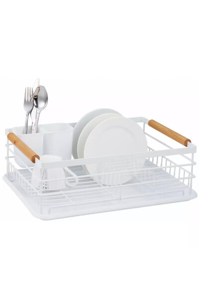 Kinghoff Dish dryer KH 1730, Cutlery racks, Wooden handles, White
