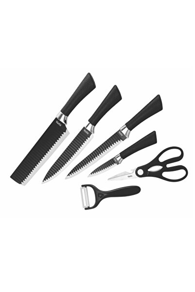 Voltz Oliver OV51633E6G Steel Knife Set, 6 pieces, Scissors, Magnetic box, Black