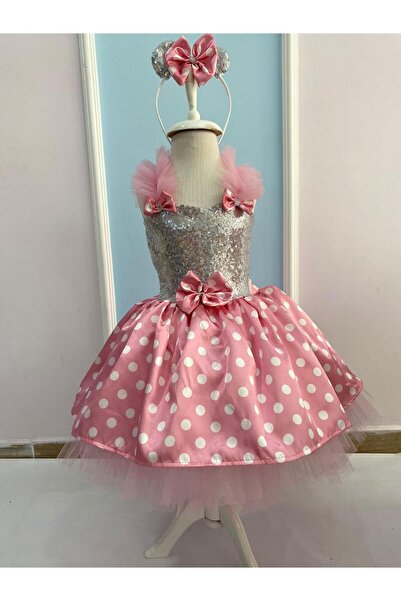 DODOMAR Minnie Mouse 2-3 Years Old Crown Costume Pink White